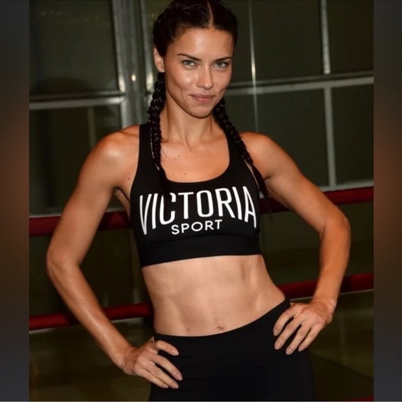 VICTORIAS SECRET SPORT logo sports bra in black - Picture 2 of 4